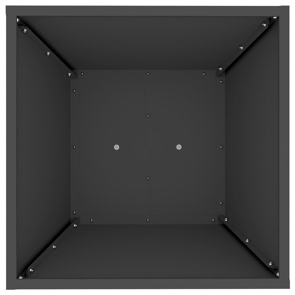 Hagepilar Plantere 2 stk med Skål, svart, 40x40x100 cm i stål.