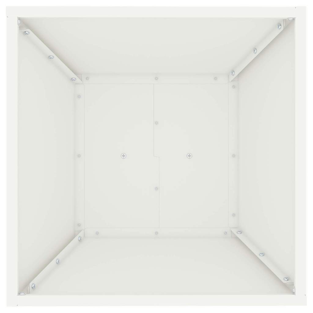 Hagepilar plantepotte med skål, hvit, 40x40x100 cm, stål