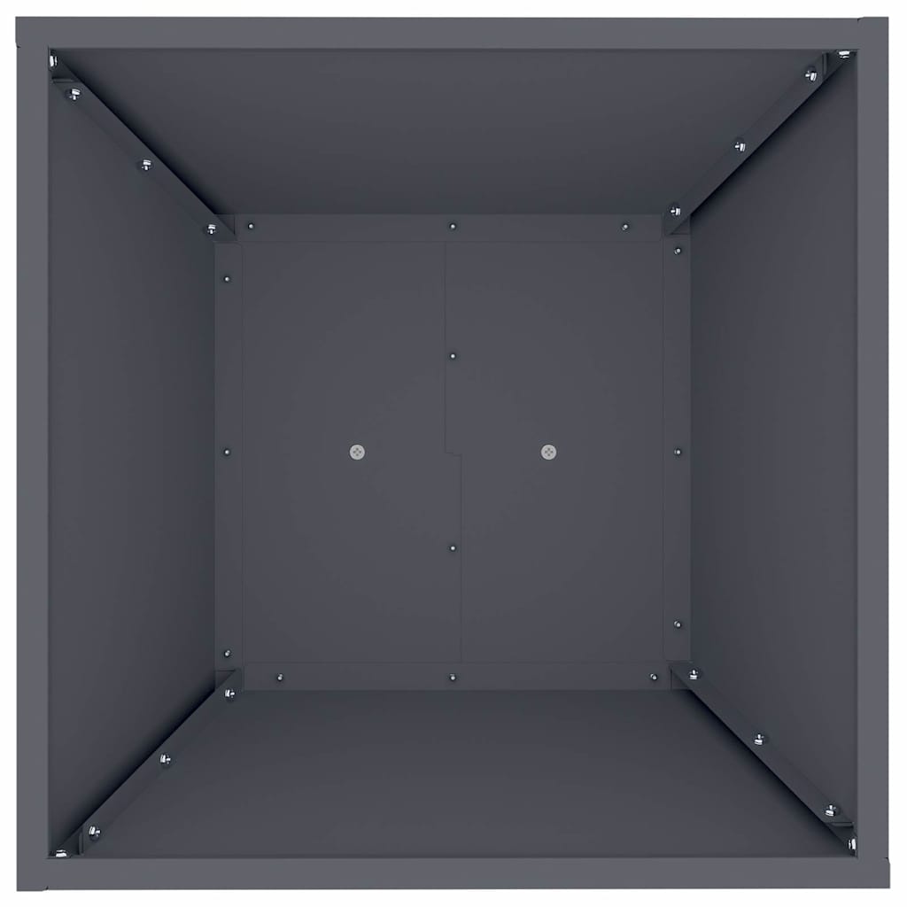 Hagepilarplantere 2 stk med bolle, antrasitt, 40x40x100 cm, stål.