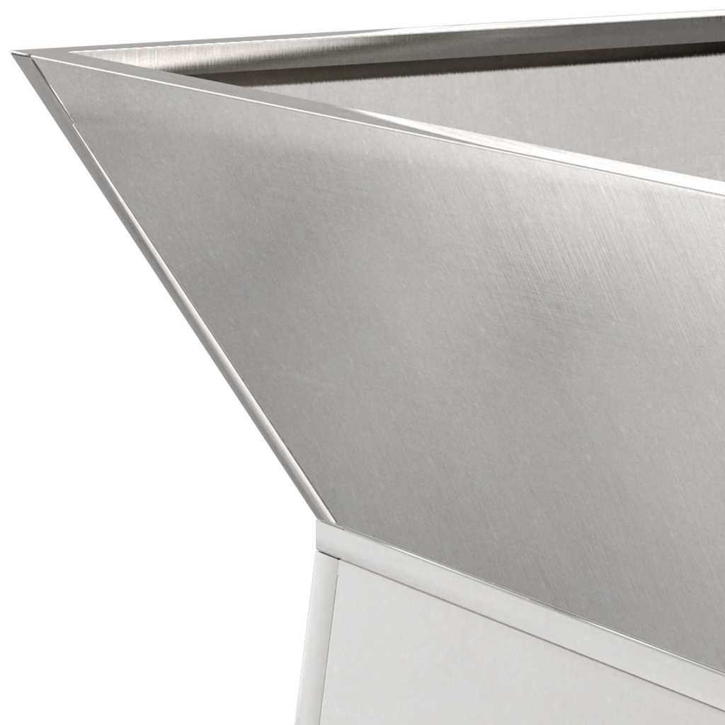 Hagepilarplantere 2 stk med Bolle 40x40x100 cm i Rustfritt Stål