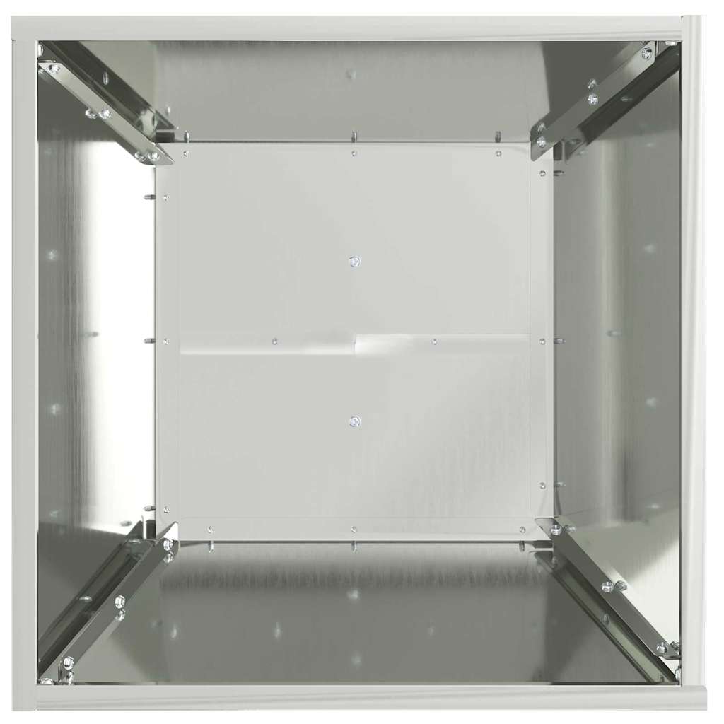 Hagepilarplantere 2 stk med Bolle 40x40x100 cm i Rustfritt Stål