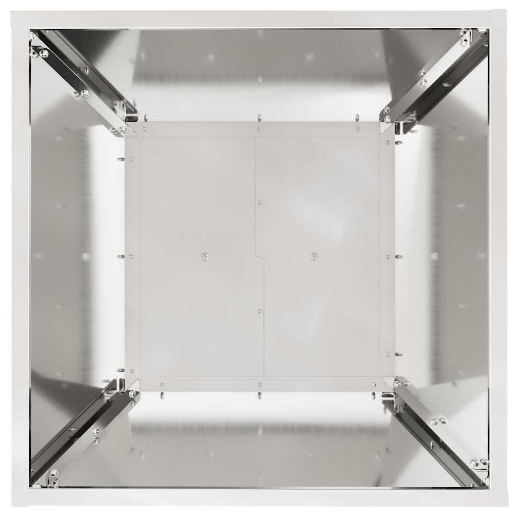 Hagepilar planter med bolle 40x40x100 cm i galvanisert stål