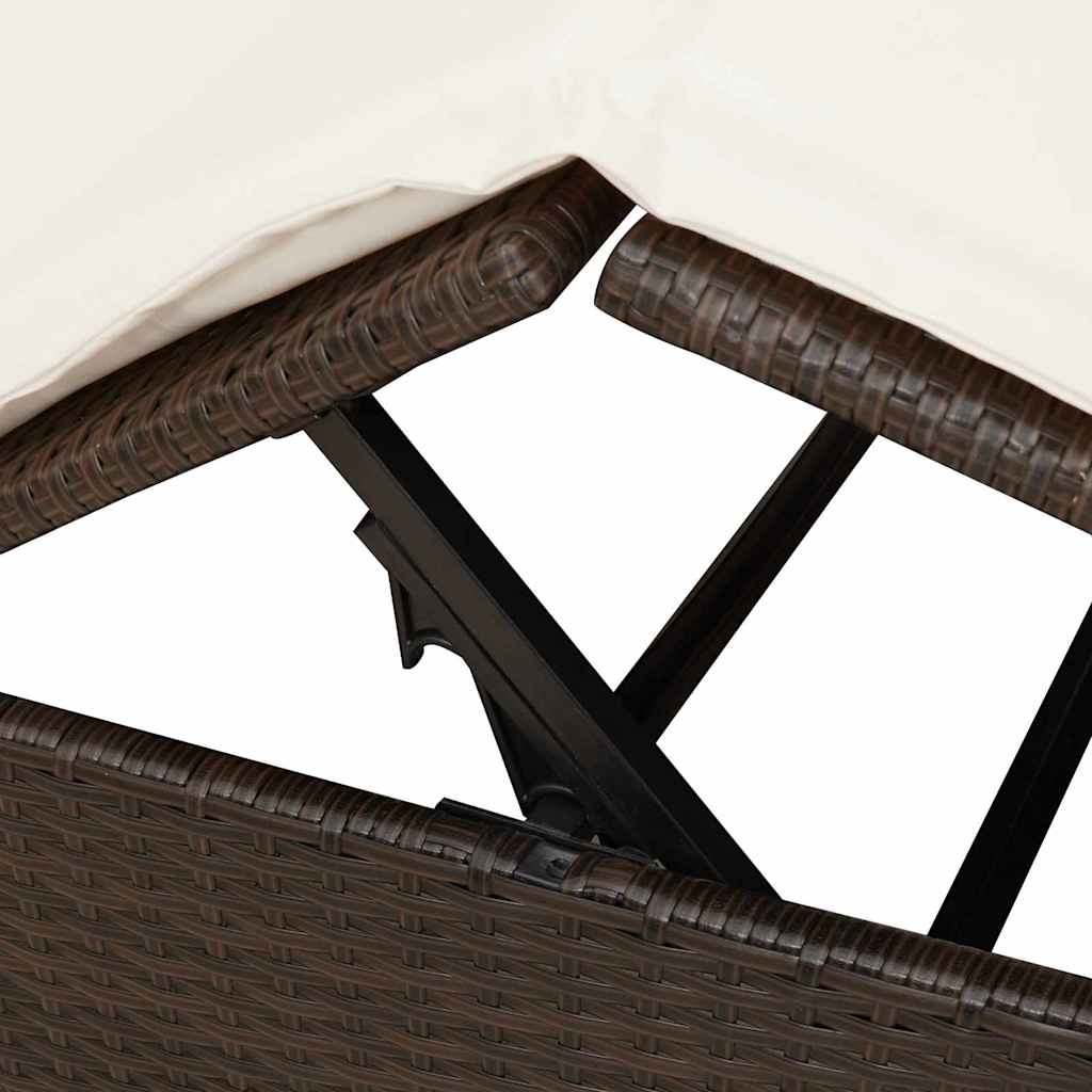 Dobbel solseng med tak og gardiner Brun 203 x 128 x 202 cm
