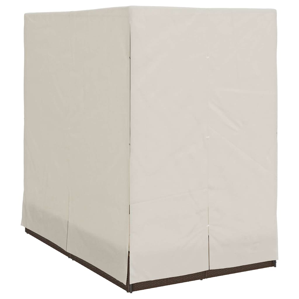 Dobbel solseng med tak og gardiner Brun 203 x 128 x 202 cm