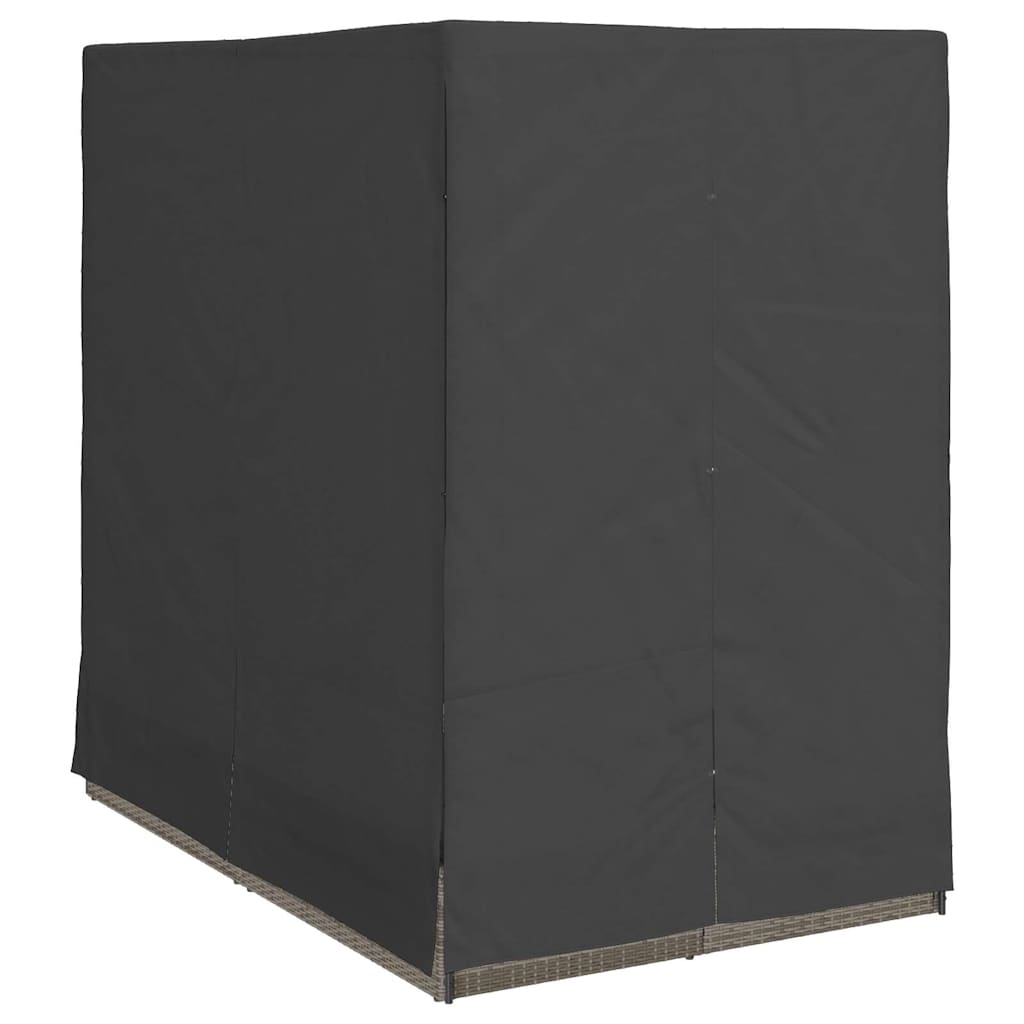 Dobbel solseng med tak og gardiner Grå 203 x 128 x 202 cm