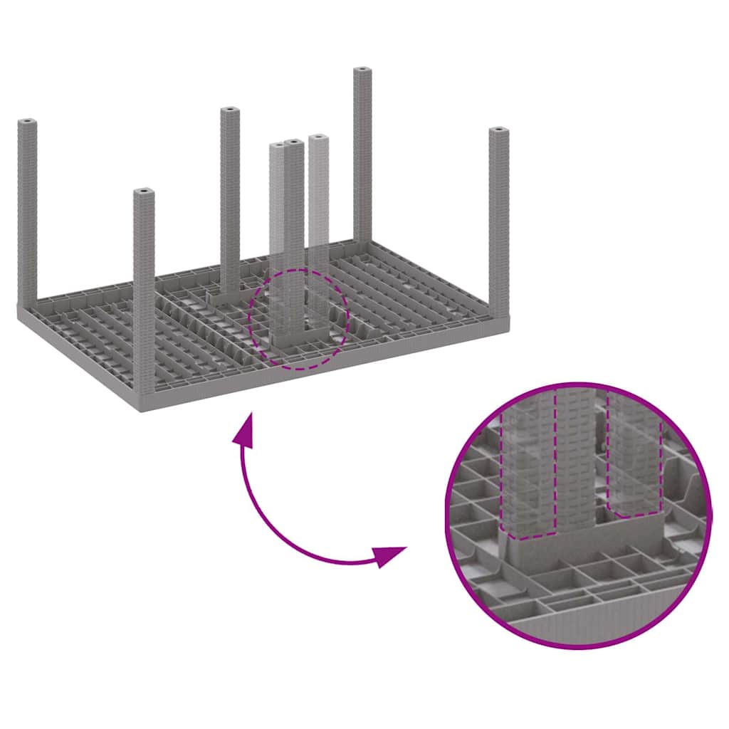 Hagebord Lysegrå 150 x 100 x 73 cm polyrotting