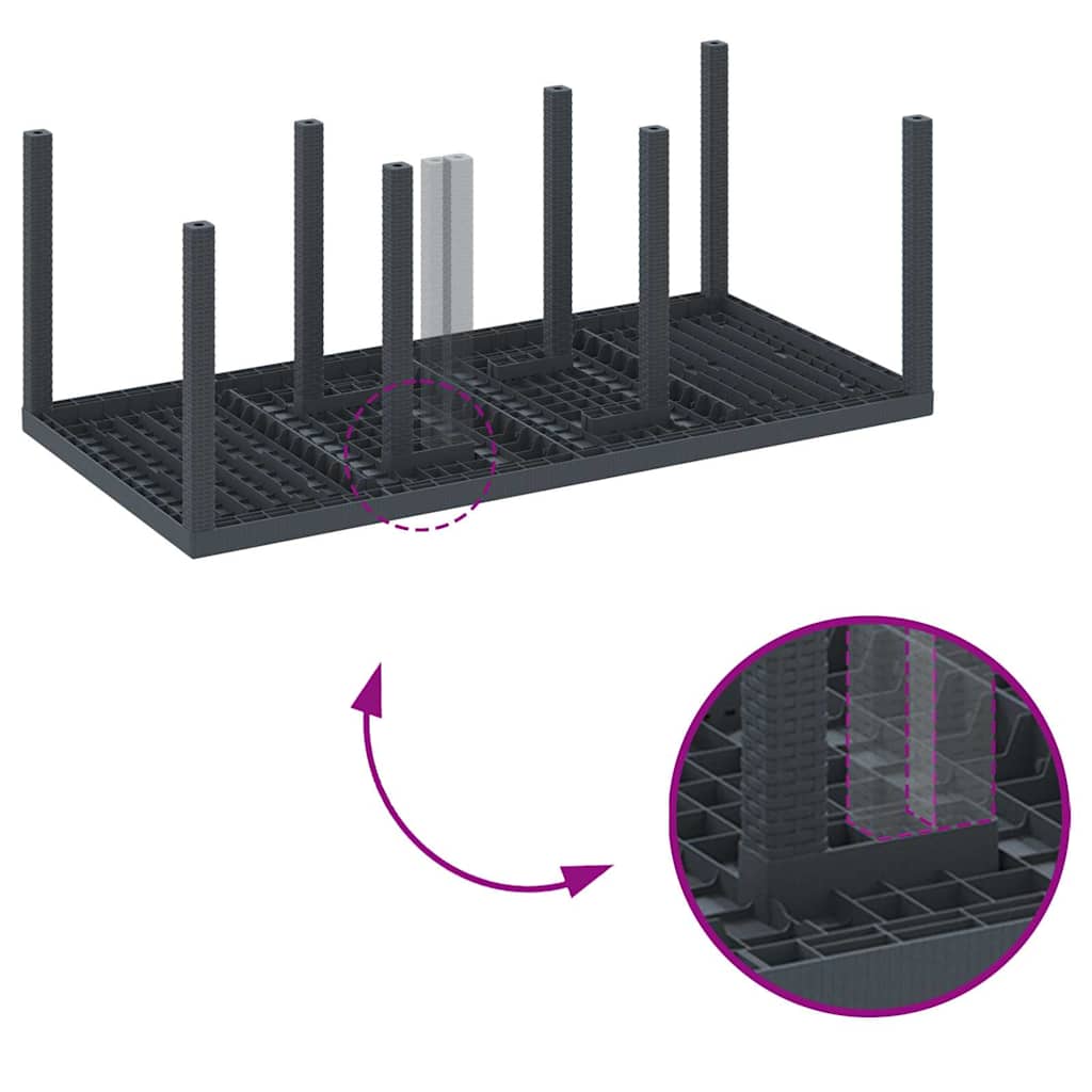 Hagebord Antrasitt 200 x 100 x 73 cm polyrotting