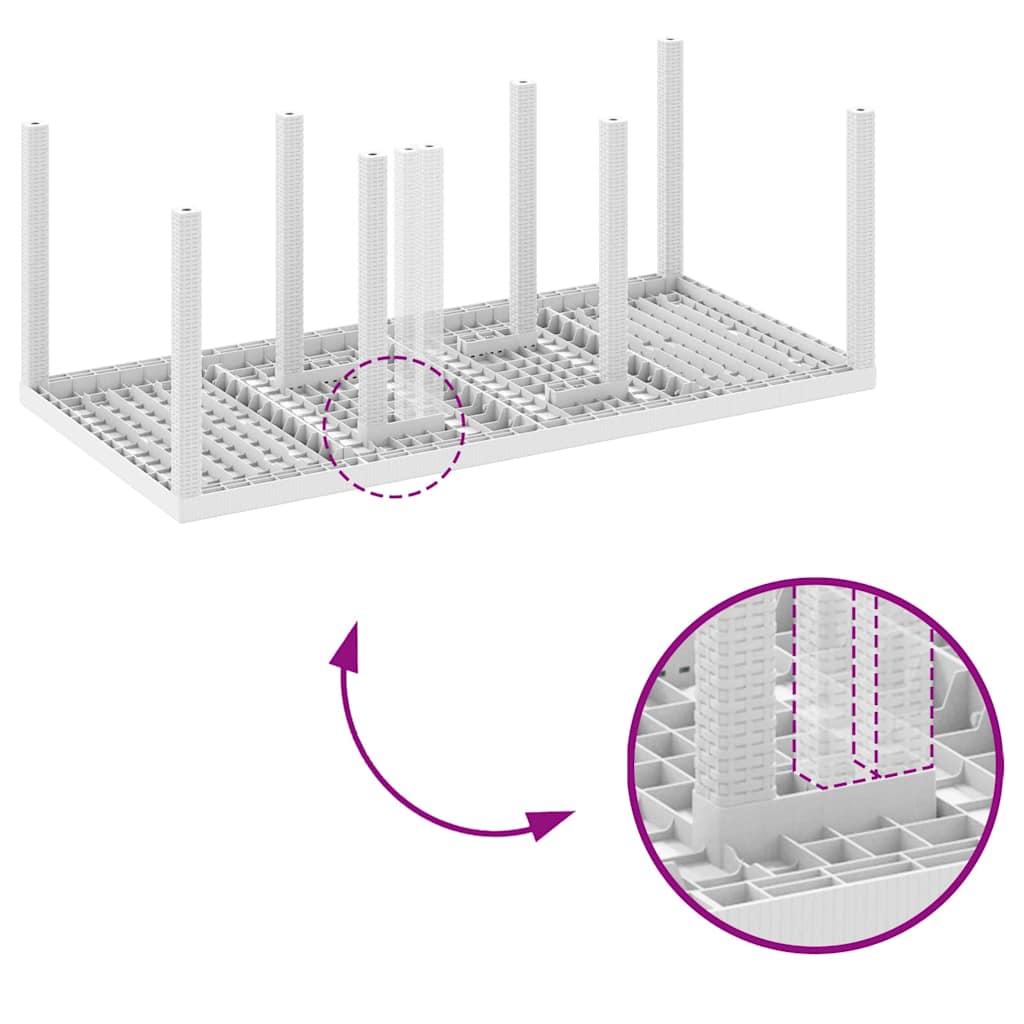 Hagebord Hvit 200 x 100 x 73 cm polyrotting