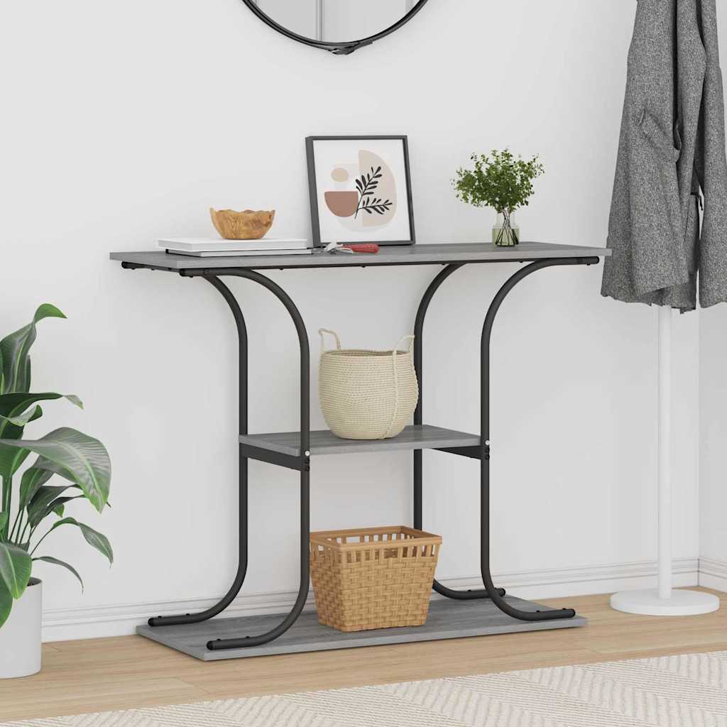 Konsollbord Grå sonoma 101 x 35 x 80.5 cm Konstruert tre