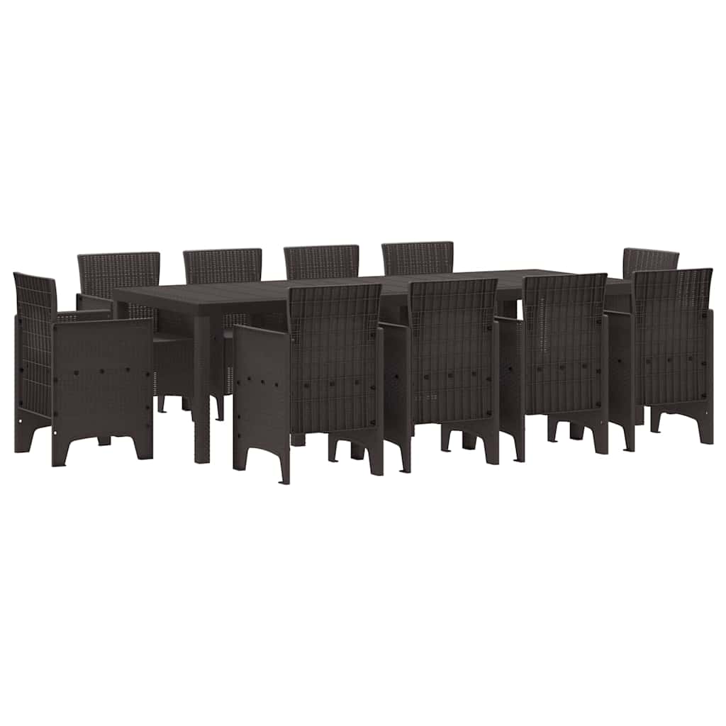 Hage Spisegruppe 11 pcs Brun Polt rattan