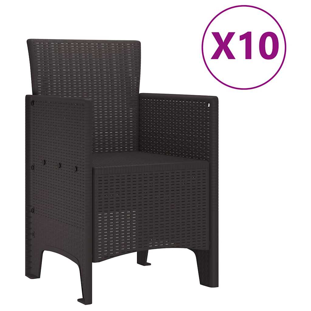 Hage Spisegruppe 11 pcs Brun Polt rattan