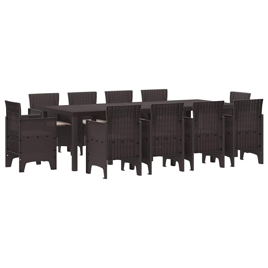 Hage Spisegruppe 11 pcs Brun Polt rattan