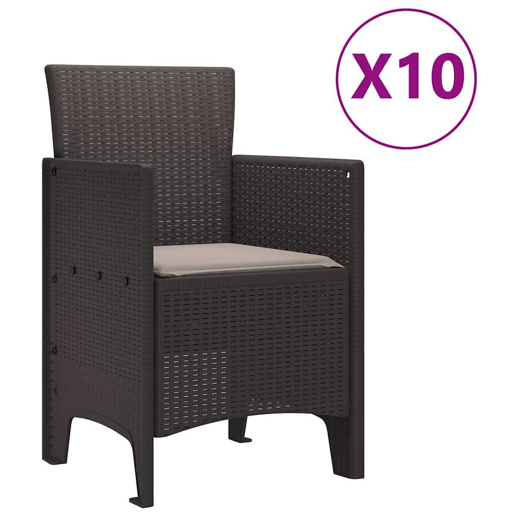 Hage Spisegruppe 11 pcs Brun Polt rattan