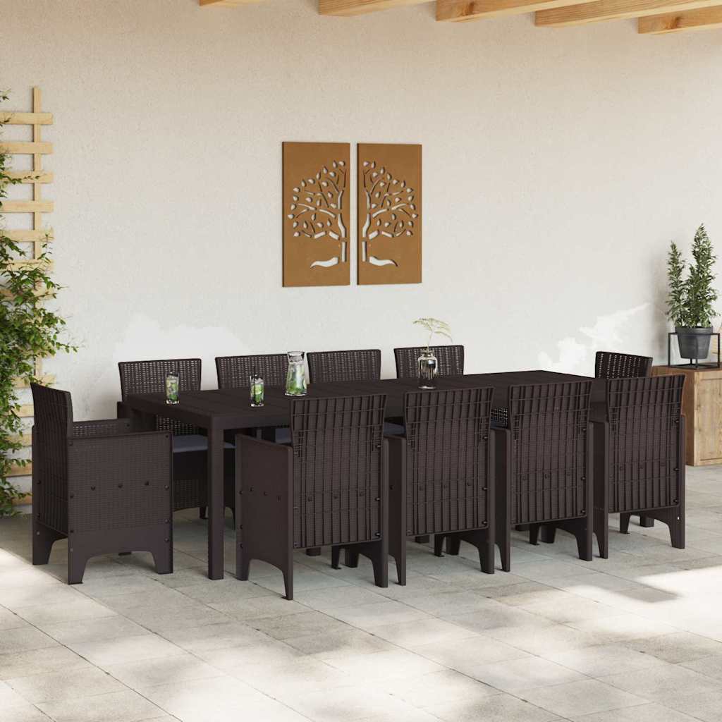 Hage Spisegruppe 11 pcs Brun Polt rattan