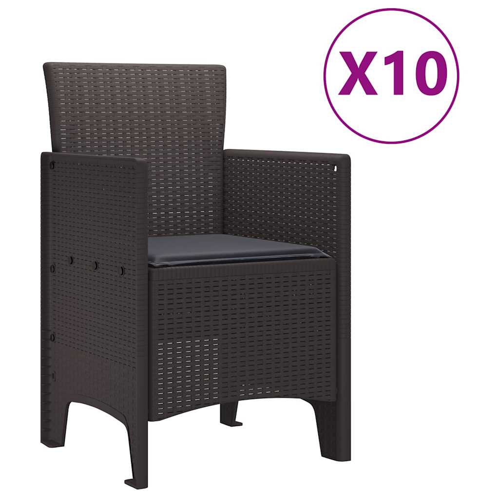 Hage Spisegruppe 11 pcs Brun Polt rattan