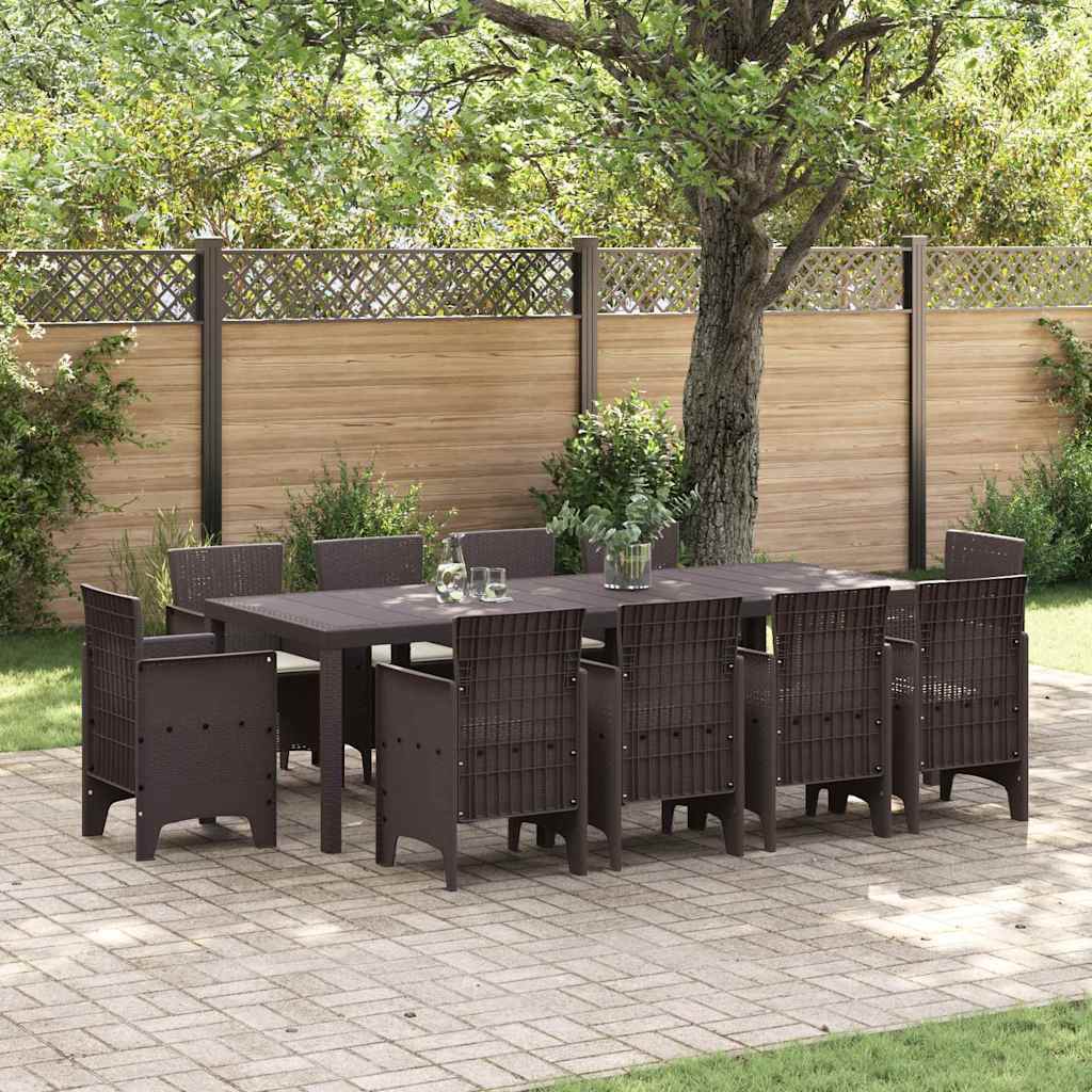 Hage Spisegruppe 11 pcs Brun Polt rattan