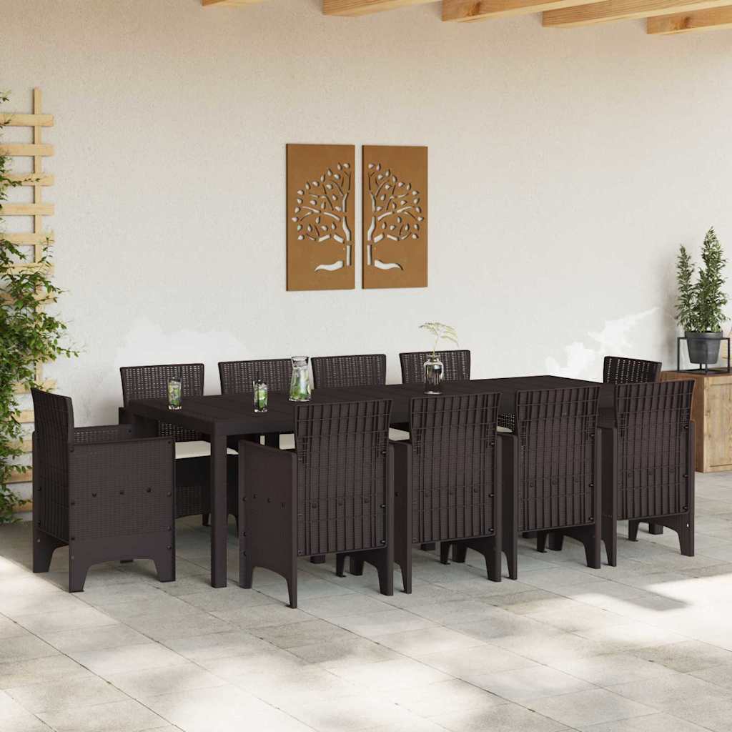 Hage Spisegruppe 11 pcs Brun Polt rattan