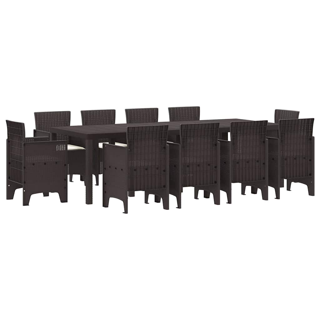 Hage Spisegruppe 11 pcs Brun Polt rattan