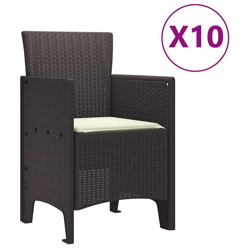Hage Spisegruppe 11 pcs Brun Polt rattan