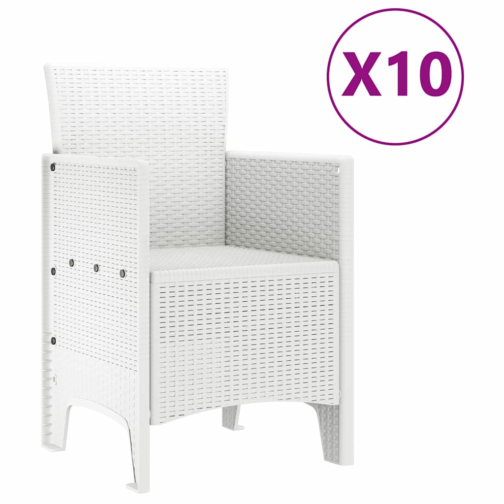Hage Spisegruppe 11 pcs Hvit Polt rattan