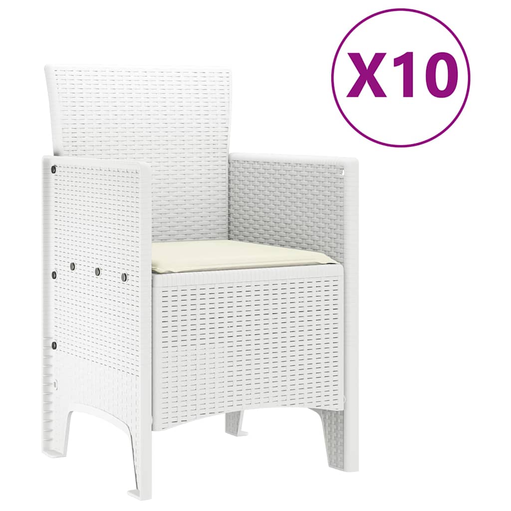 Hage Spisegruppe 11 pcs Hvit Polt rattan