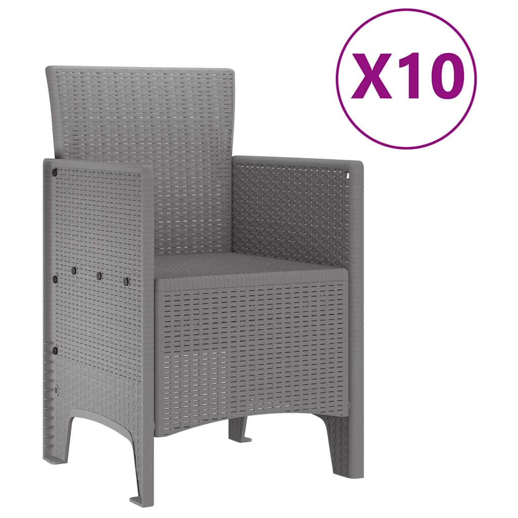 Hage Spisegruppe 11 pcs Lysegrå Polt rattan