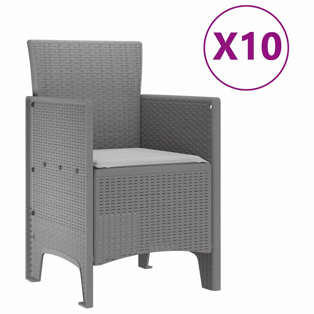 Hage Spisegruppe 11 pcs Lysegrå Polt rattan