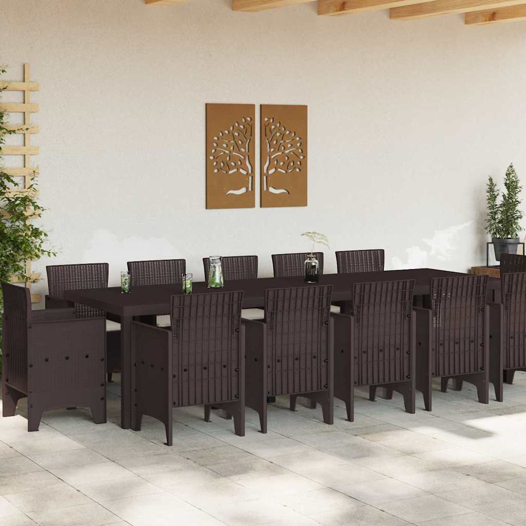 Hage Spisegruppe med pute 13 pcs Brun Rotting
