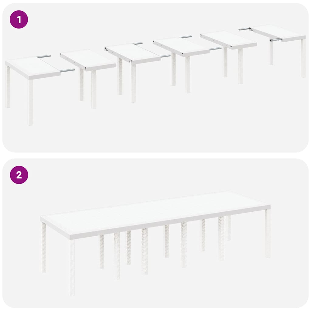 Hage Spisegruppe 13 pcs Hvit og lys grå Poly rattan og stål