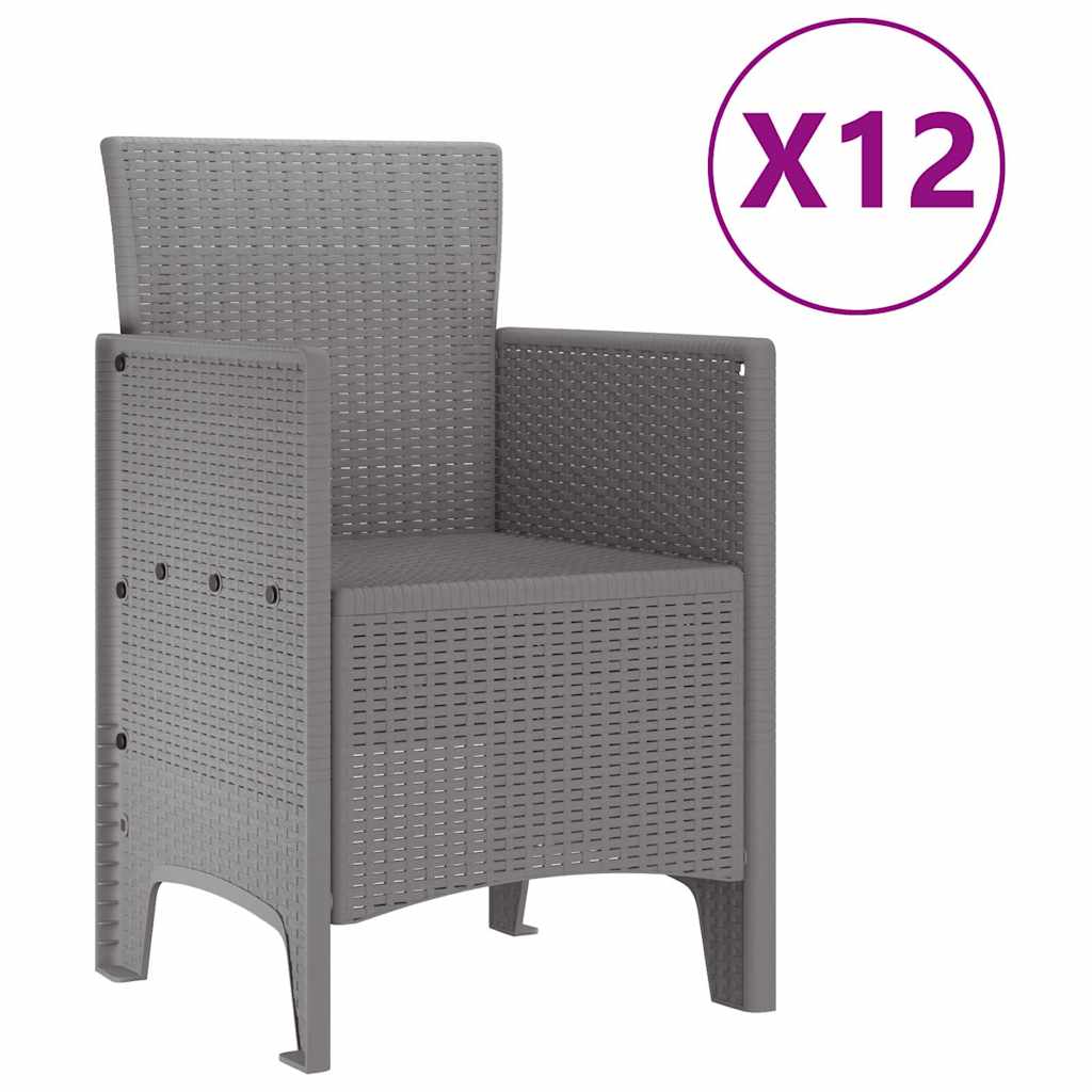 Hage Spisegruppe 13 pcs Lysegrå Poly rattan