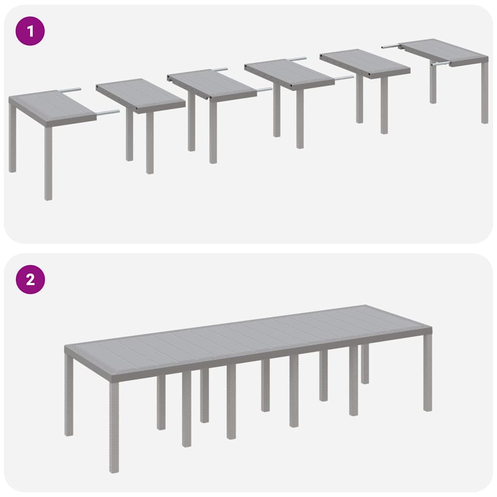 Hage Spisegruppe med pute 13 pcs Lysegrå Poly rattan