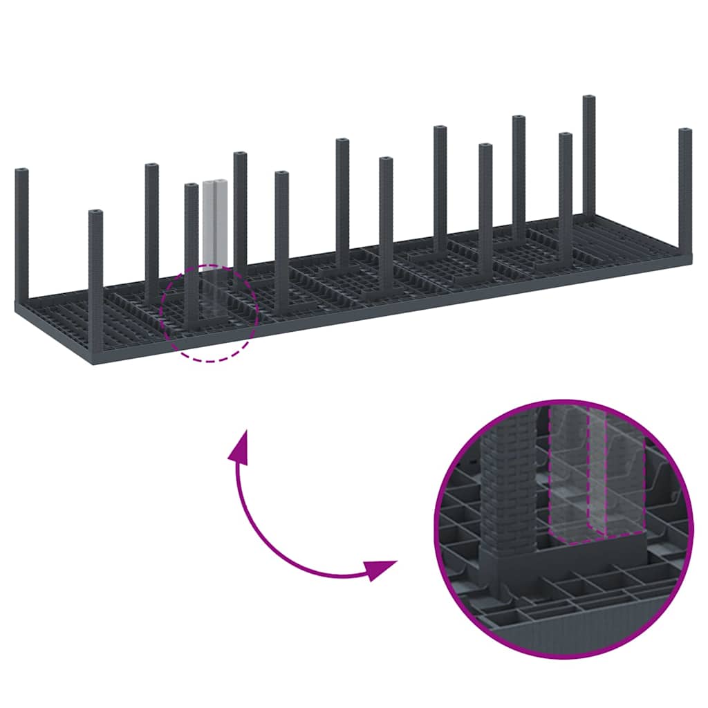 Hage Spisegruppe 15 pcs Antrasitt Polt rattan