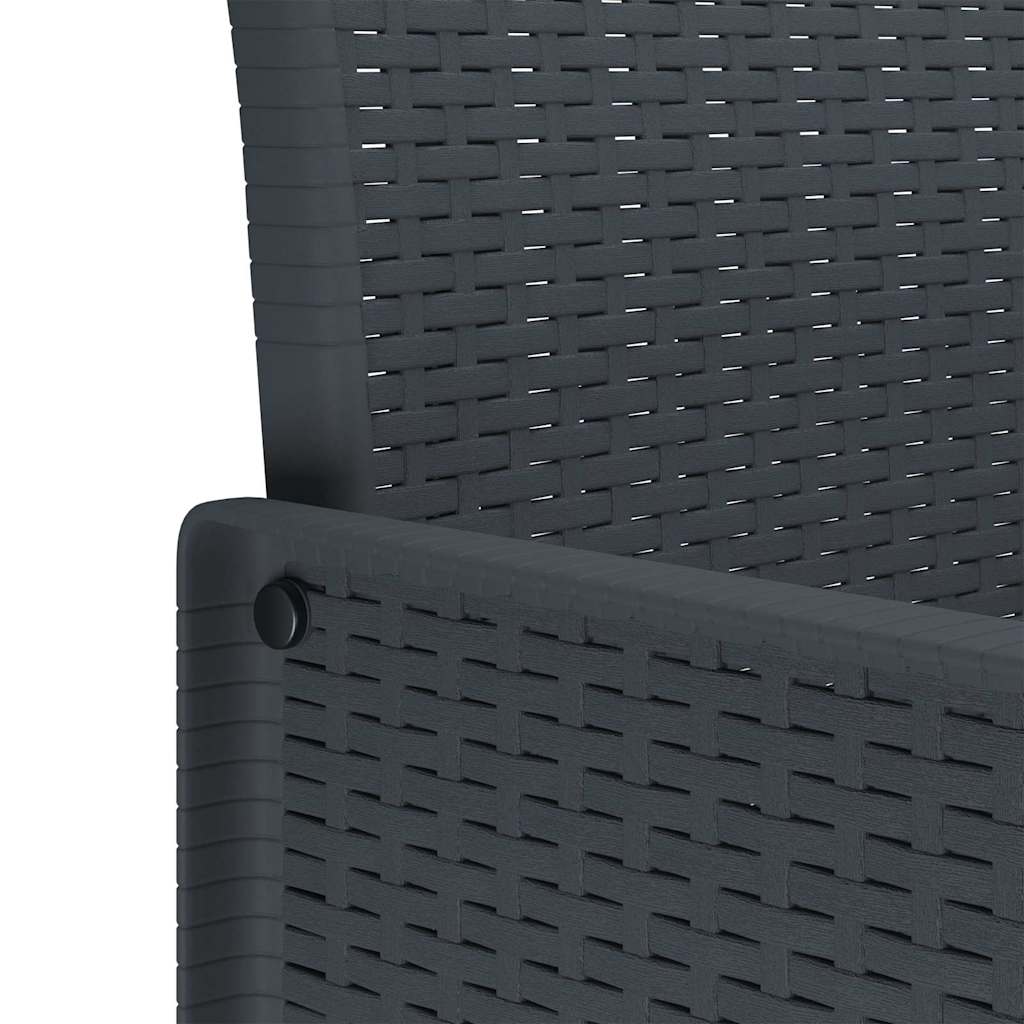 Hage Spisegruppe 15 pcs Antrasitt Polt rattan