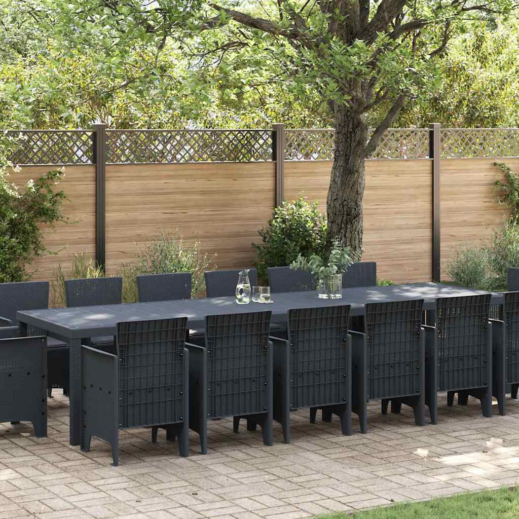 Hage Spisegruppe 15 pcs Antrasitt Polt rattan