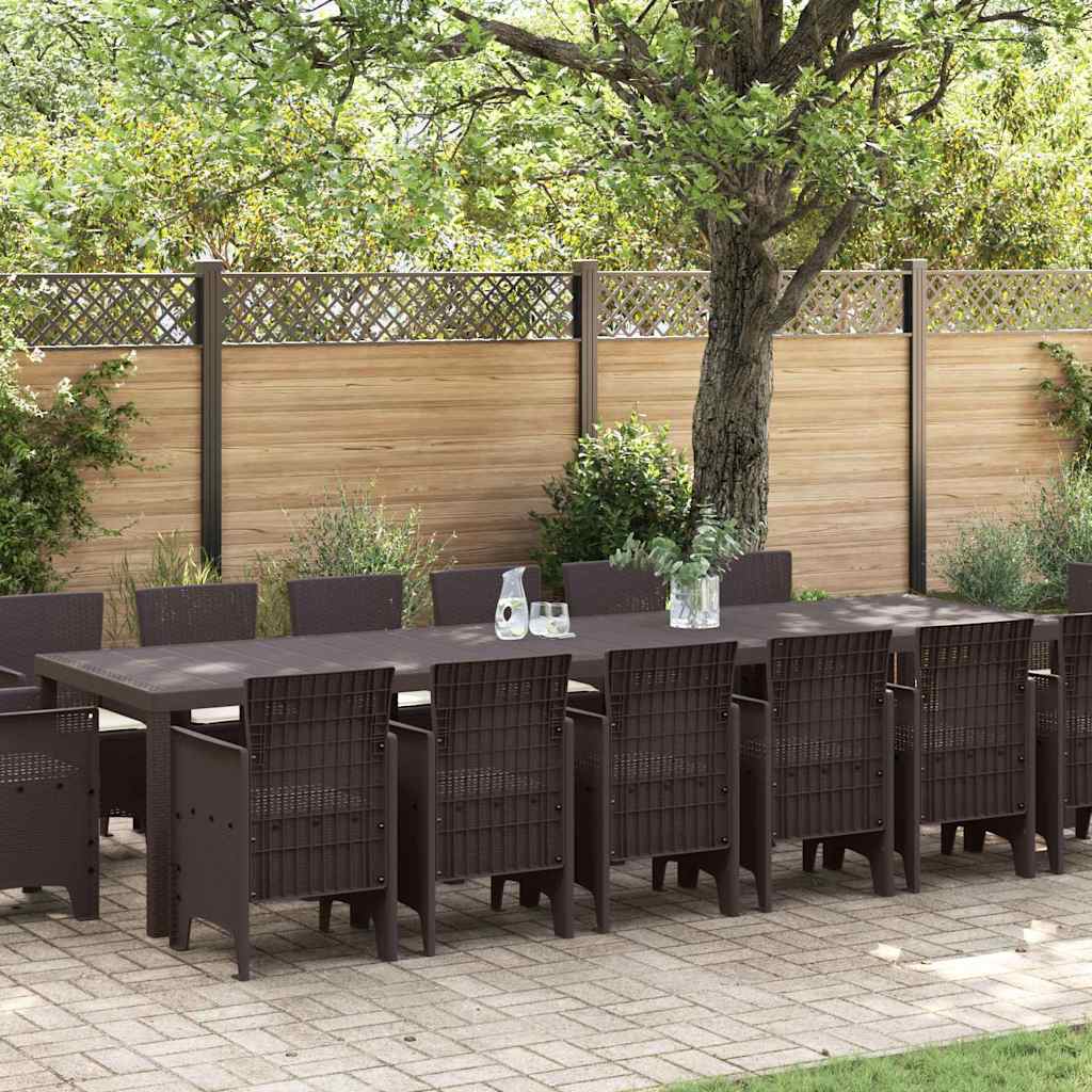 Hage Spisegruppe 15 pcs Brun Polt rattan