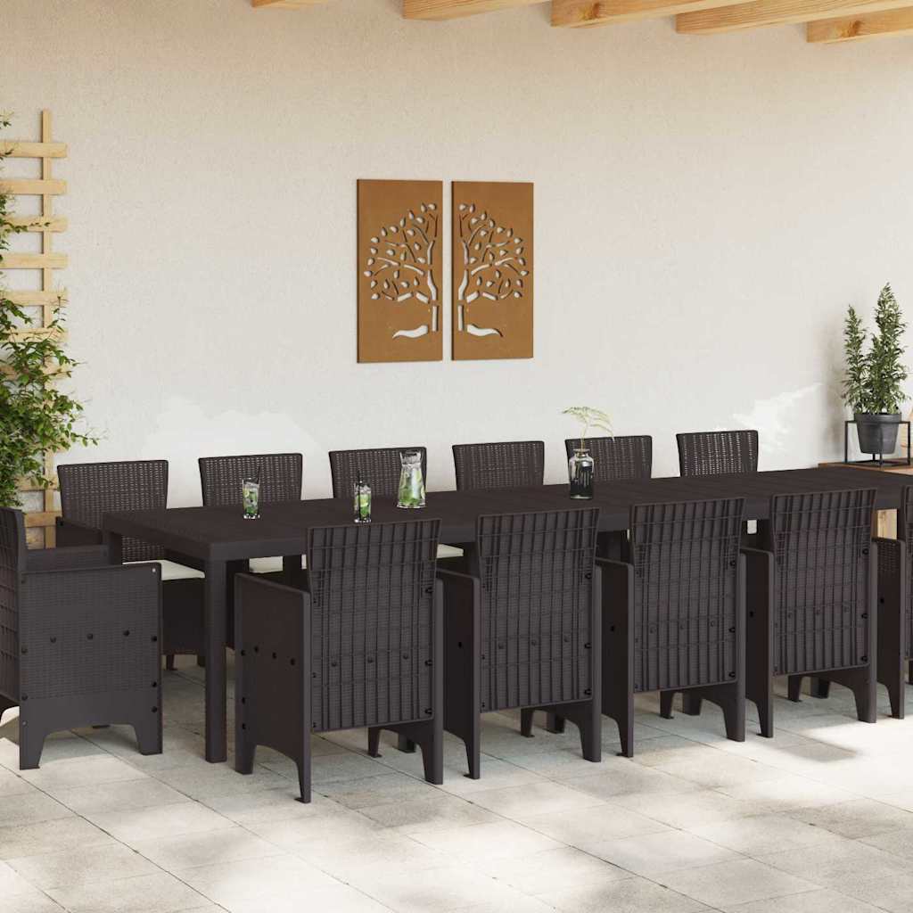 Hage Spisegruppe 15 pcs Brun Polt rattan