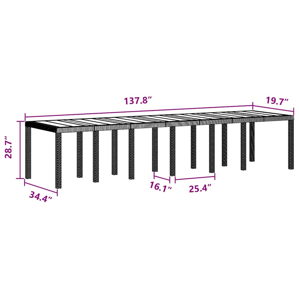 Hage Spisegruppe 15 pcs Brun Polt rattan