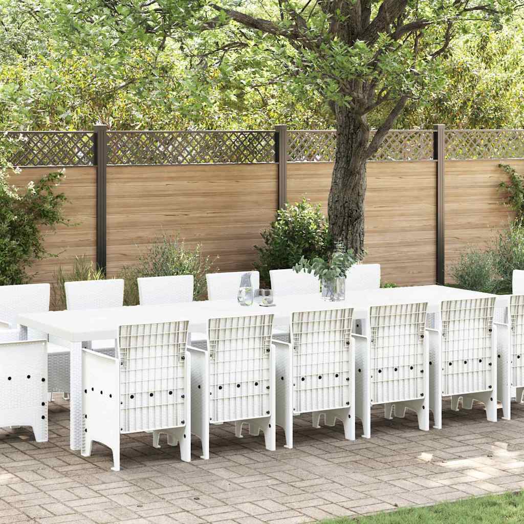 Hage Spisegruppe 15 pcs Hvit Polt rattan