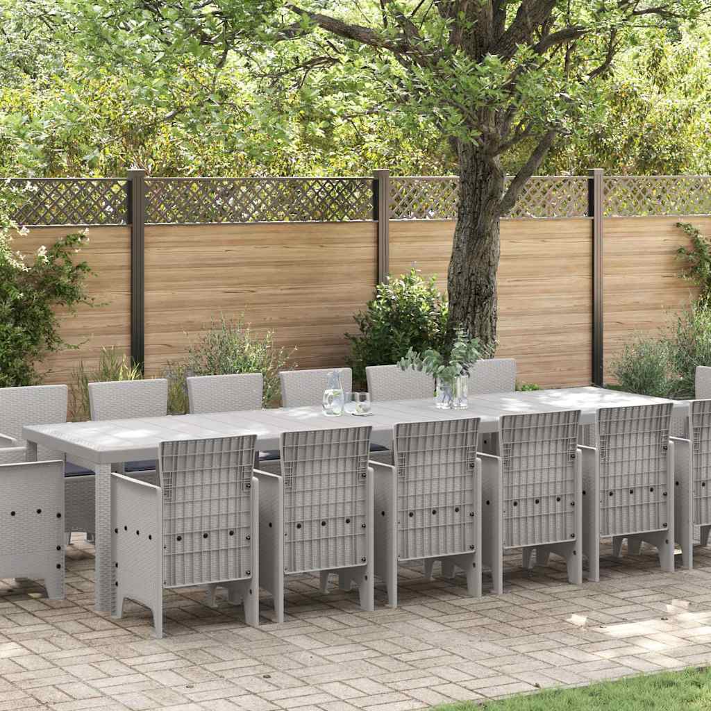 Hage Spisegruppe 15 pcs Lysegrå Polt rattan