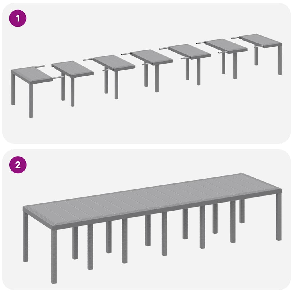 Hage Spisegruppe 15 pcs Lysegrå Polt rattan