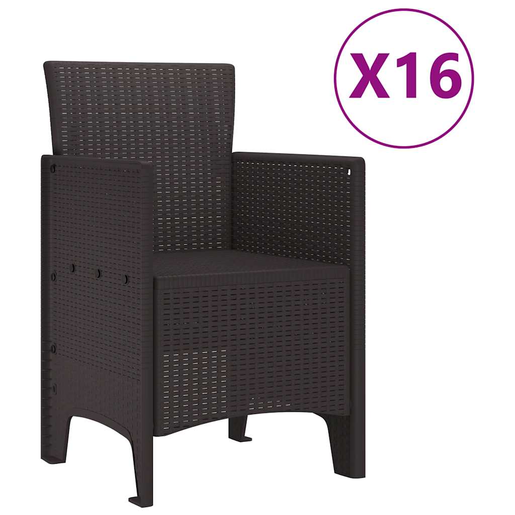 Hage Spisegruppe 17 pcs Brun Polt rattan