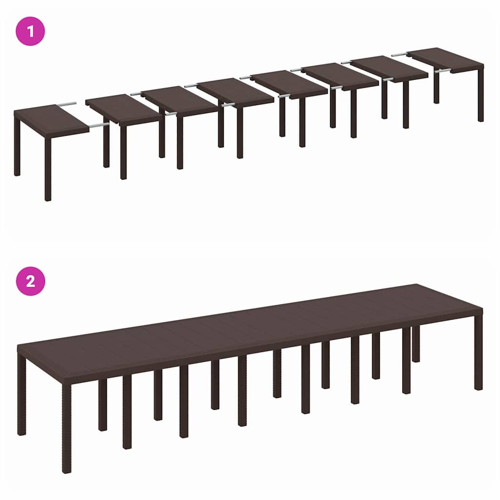 Hage Spisegruppe 17 pcs Brun Polt rattan