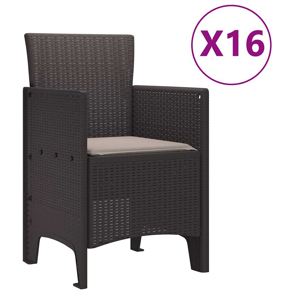 Hage Spisegruppe 17 pcs Brun Polt rattan