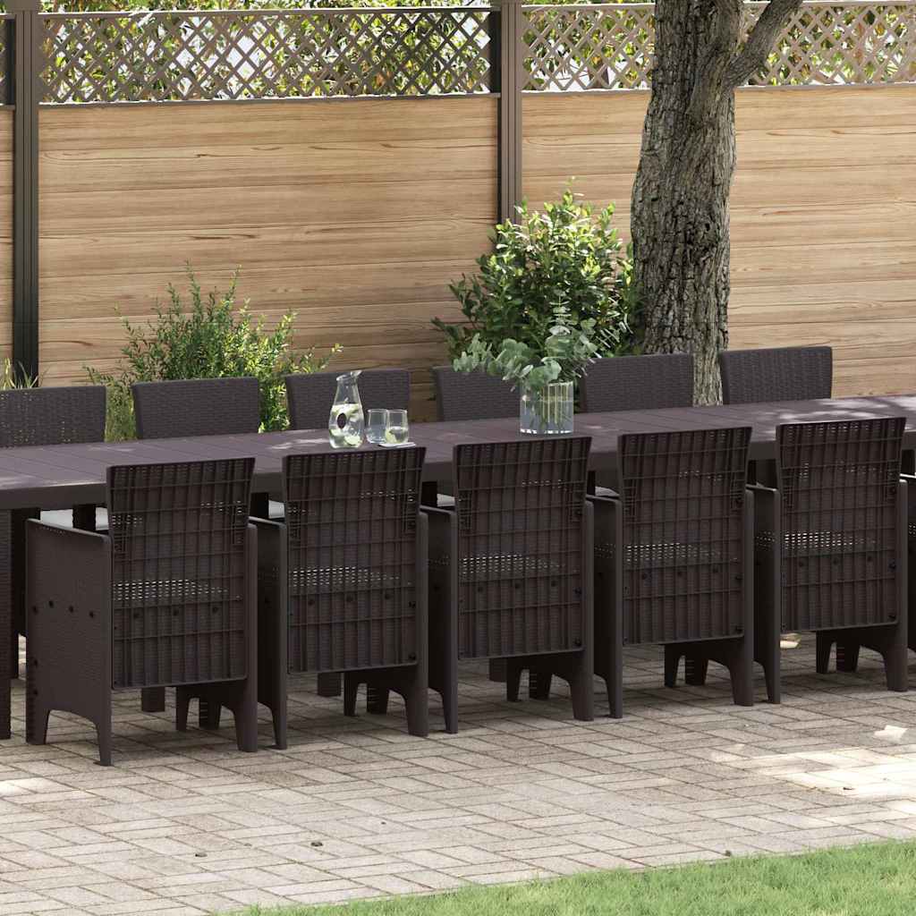 Hage Spisegruppe 17 pcs Brun Polt rattan