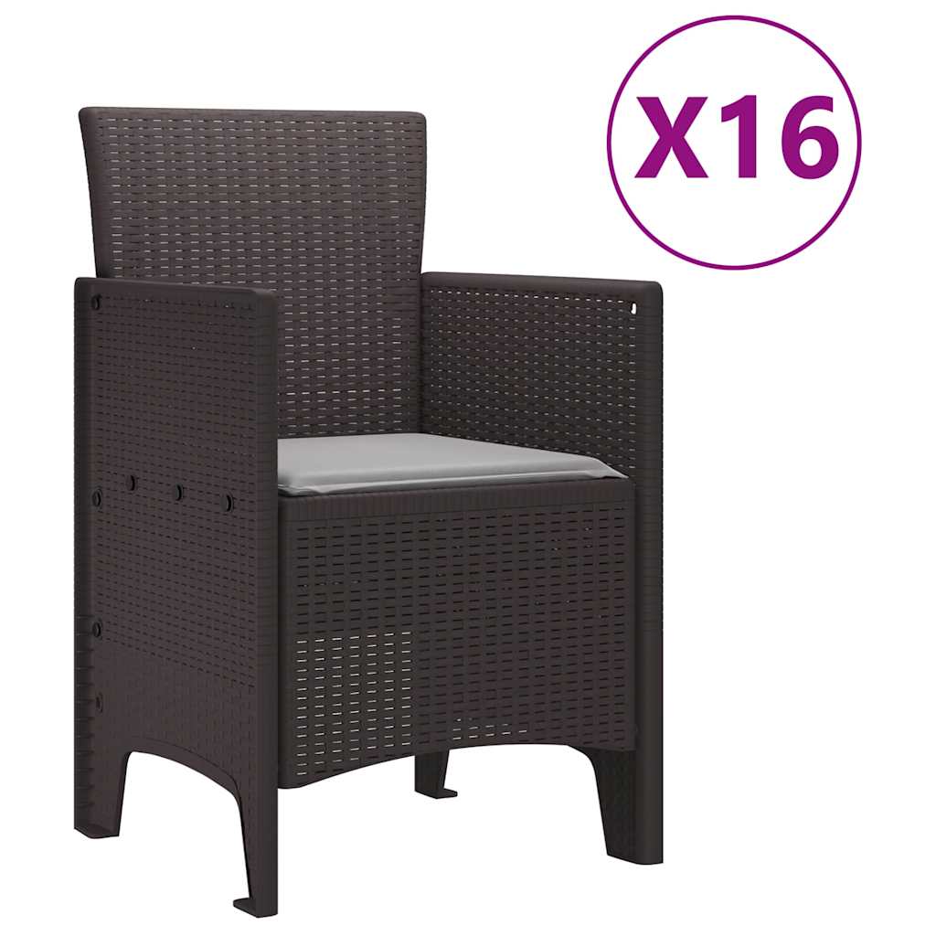 Hage Spisegruppe 17 pcs Brun Polt rattan