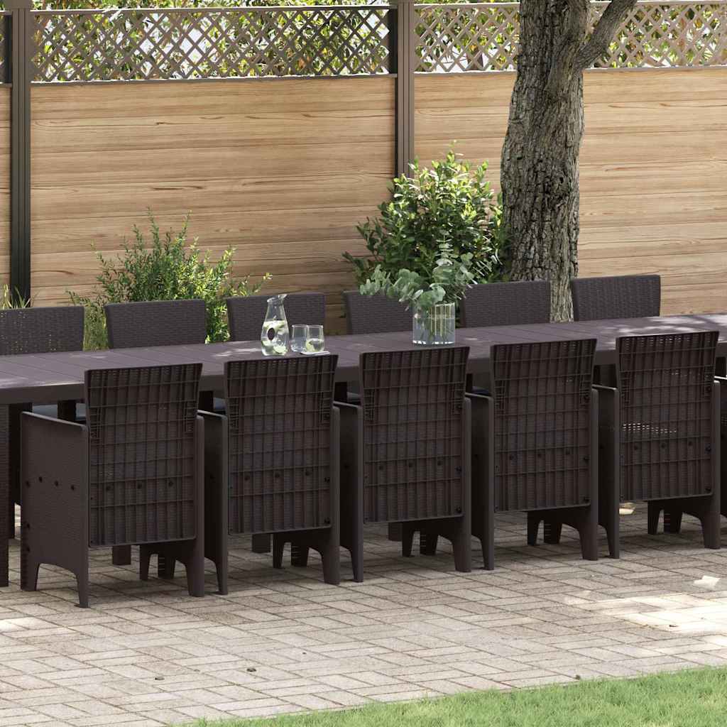 Hage Spisegruppe 17 pcs Brun Polt rattan