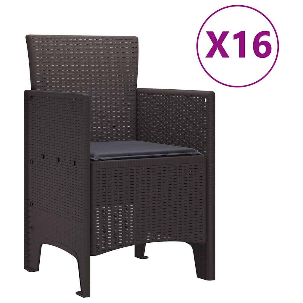 Hage Spisegruppe 17 pcs Brun Polt rattan