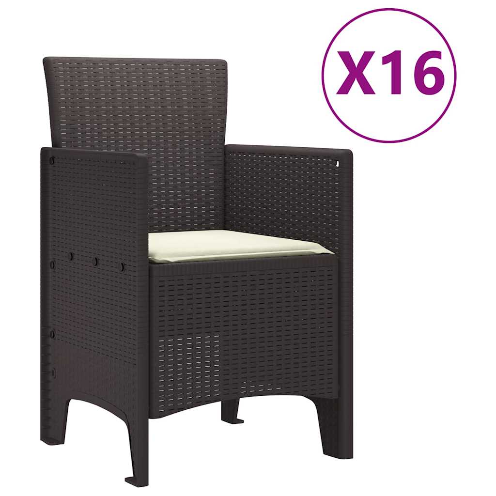 Hage Spisegruppe 17 pcs Brun Polt rattan