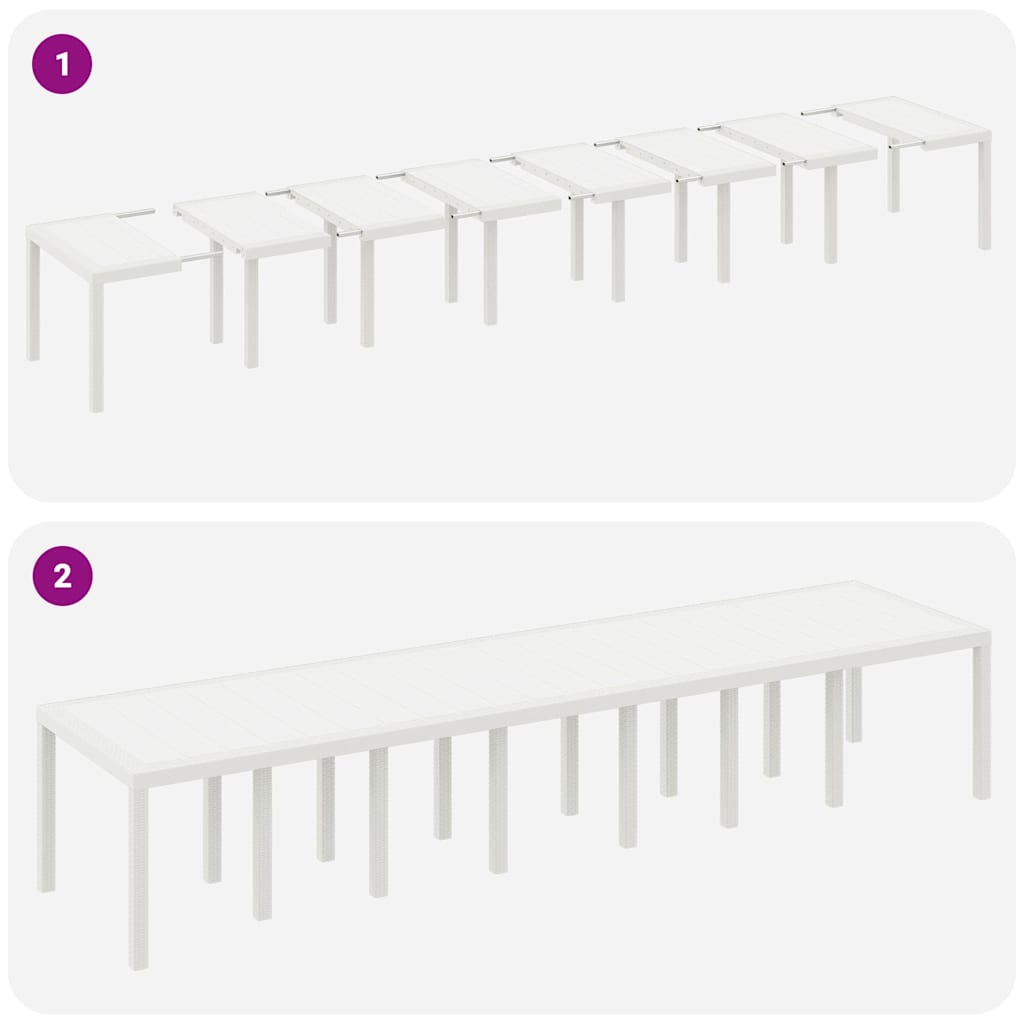 Hage Spisegruppe 17 pcs Hvit Polt rattan