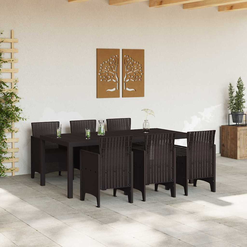 Hage Spisegruppe 7 pcs Brun Polt rattan